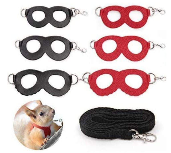 Adjustable Hamster Harness Rat Leash Bearded Dragon Harness Guinea Pig Training Walking Leather Leash