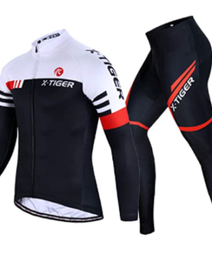 Men's Cycling Jersey Padded Pants Bike Clothing Set Winter Thermal Fleece Long Sleeve