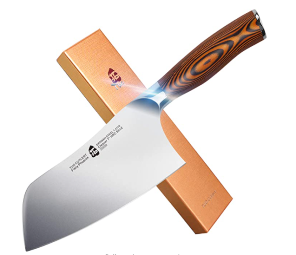 Vegetable Cleaver- Chinese Chef’s Knife - Stainless Steel Kitchen Cutlery - Pakkawood Handle