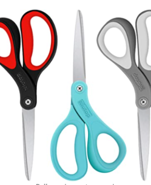 All Purpose Scissors Ergonomic Comfort Grip Craft Shears Sharp Scissors for Office Home Household Sewing School Students Older Kids Scissor Supplies